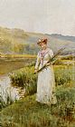 Alfred Glendening Across the Meadow painting